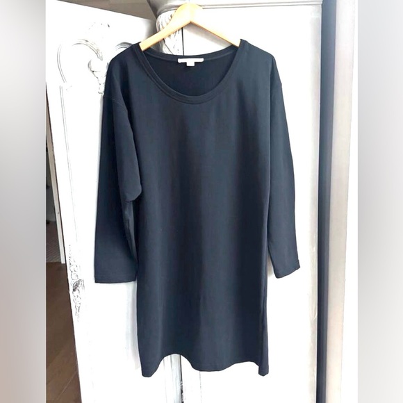 Boston Proper Dresses & Skirts - Boston Proper Knee length Dress Sz L Black Knit Travel Collection long sleeve